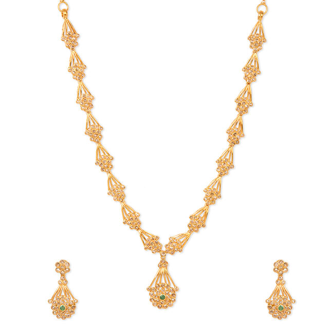Tanishq 22KT Gold Necklace Set for Women 