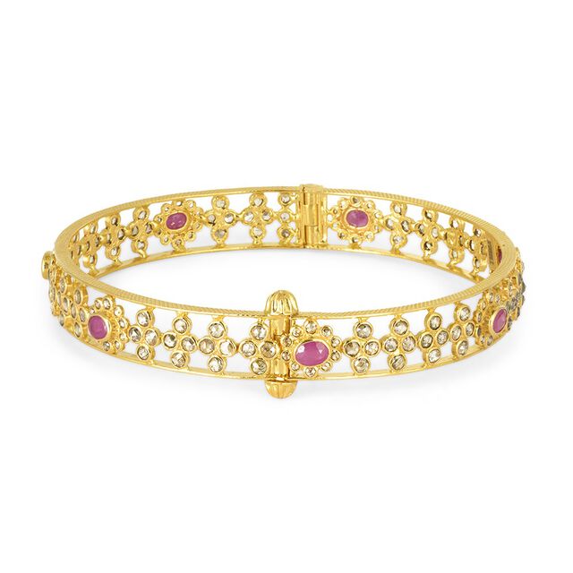 Tanishq 22KT Open Polki Bangle for Women 2
