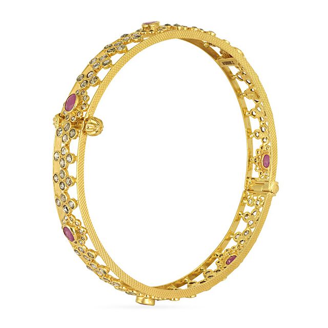 Tanishq 22KT Open Polki Bangle for Women 3