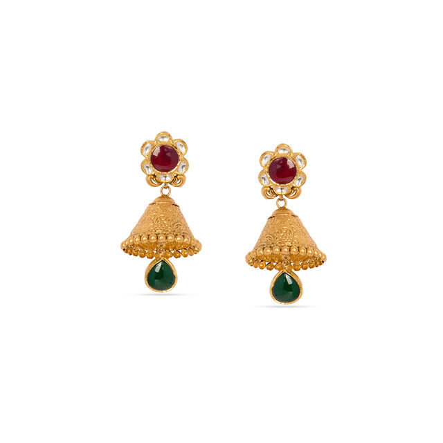 Queenly Gold Layered Gujarati Necklace Set 4