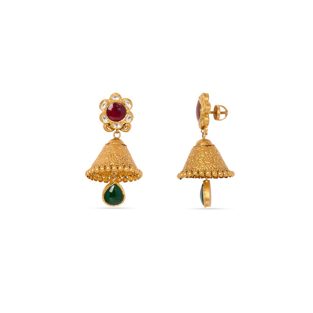 Queenly Gold Layered Gujarati Necklace Set 5