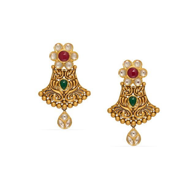 Tanishq 22KT Gold Earrings 
