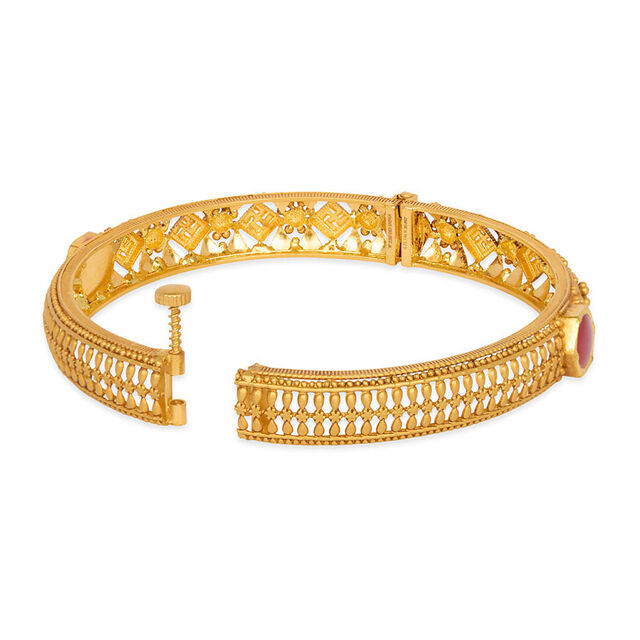 Tanishq 22KT Glass Kundan Bangle for Women 5