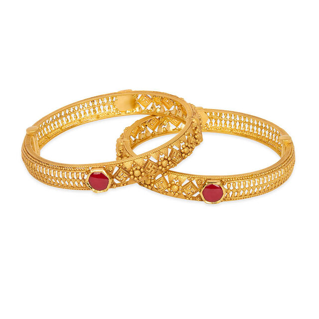Tanishq 22KT Glass Kundan Bangle for Women 6