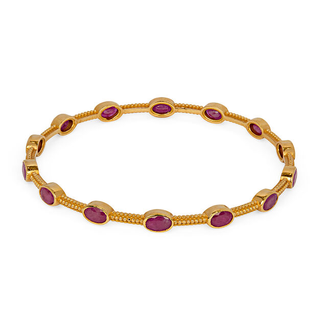 Graceful Gold Ruby Bangle,,hi-res 
