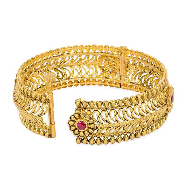 Tanishq 22KT Glass Kundan Floral Bangle for Women 5