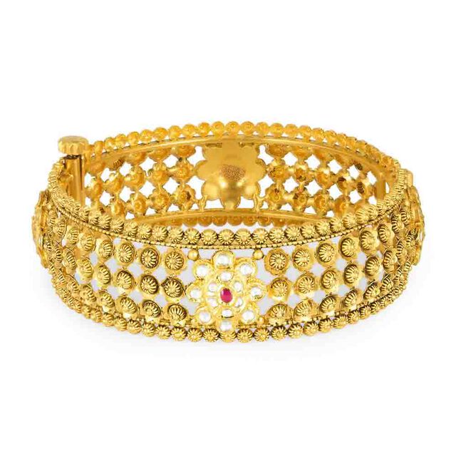 Tanishq 22KT Glass Kundan Bangle for Women 