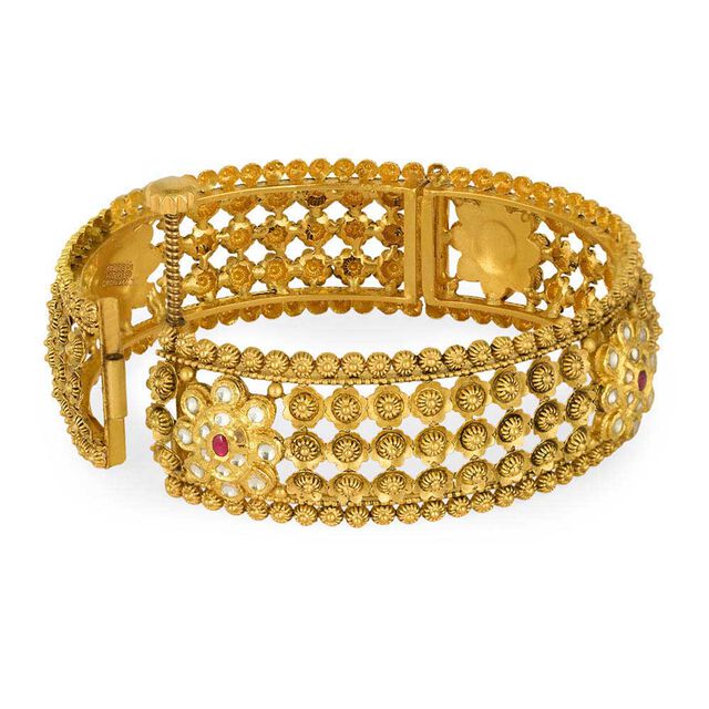 Tanishq 22KT Glass Kundan Bangle for Women 4
