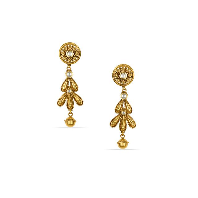 Tanishq 22KT Glass Kundan Neckwear with Earring for Women 5