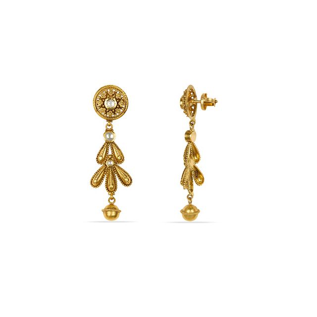 Tanishq 22KT Glass Kundan Neckwear with Earring for Women 6