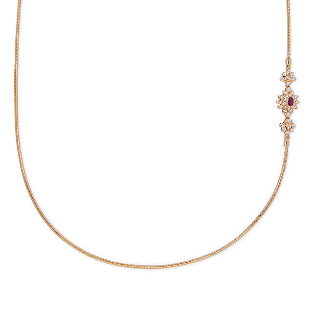 Tanishq 22KT Diamond Chain for Women 2