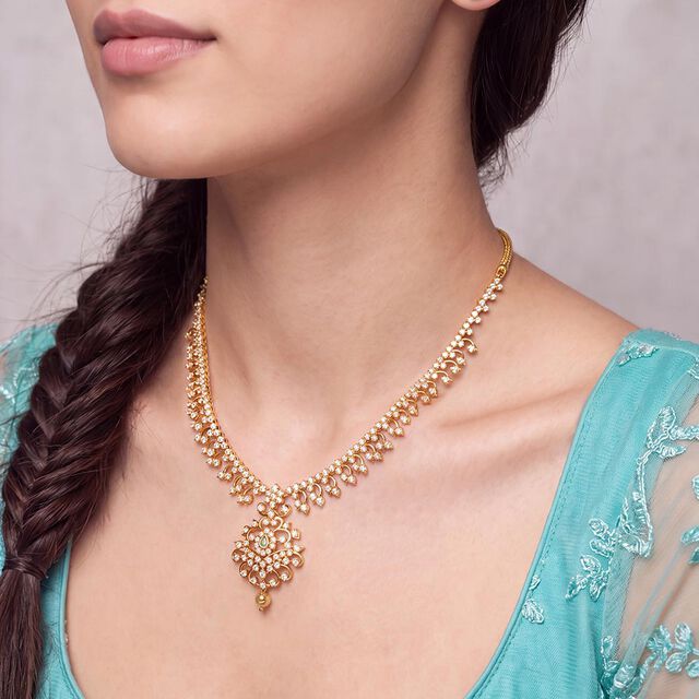Tanishq 22KT Diamond Necklace for Women 3
