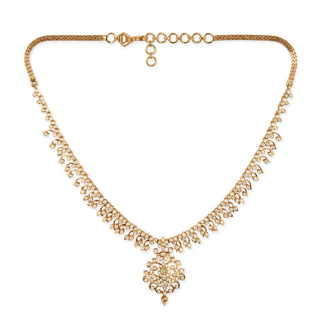 Tanishq 22KT Diamond Necklace for Women 
