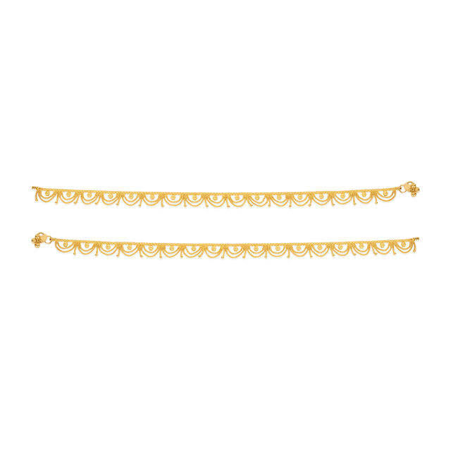 Tanishq 22KT Gold Anklet for Women 3