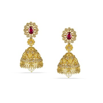 Tanishq 22KT Open Polki Jhumka for Women