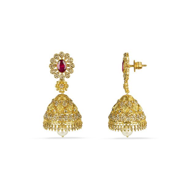 Tanishq 22KT Open Polki Jhumka for Women 2