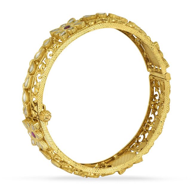 Tanishq 22KT Glass Kundan Bangle for Women 3