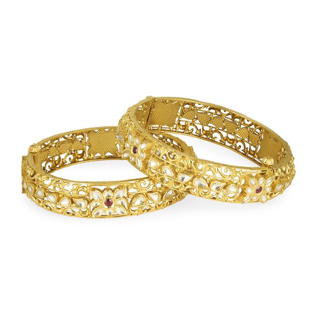 Tanishq 22KT Glass Kundan Bangle for Women 5