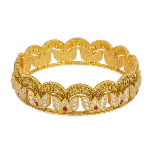 Tanishq 22KT Glass Kundan Bangle for Women 