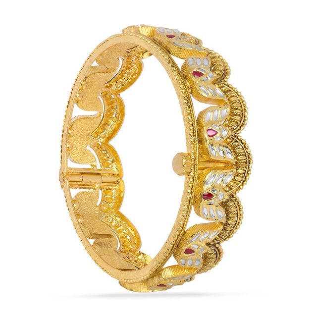Tanishq 22KT Glass Kundan Bangle for Women 2