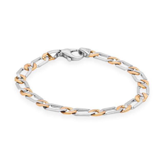 Platinum Chain-Link Two-Tone Bracelet 