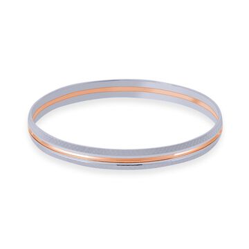 Platinum Kada with Rose Accent