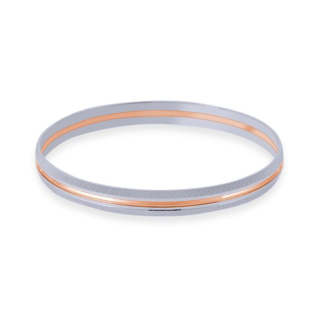 Platinum Kada with Rose Accent 