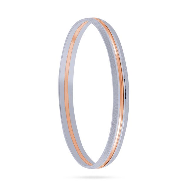 Platinum Kada with Rose Accent 2
