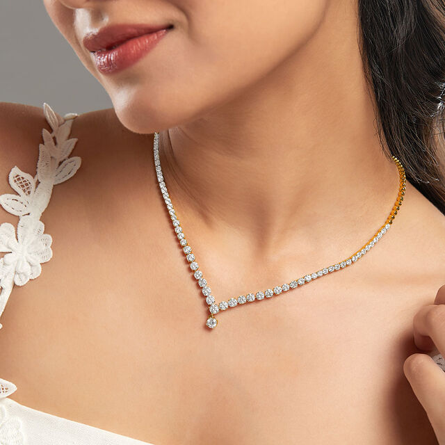 Tanishq 18KT Diamond Gold Necklace 2