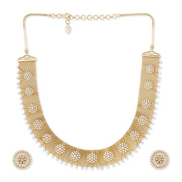 Tanishq 18KT Sunwoven Collar Necklace Set