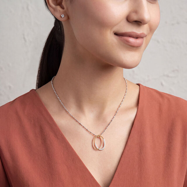 Tanishq Intertwined Oval Diamond Necklace,,hi-res 2