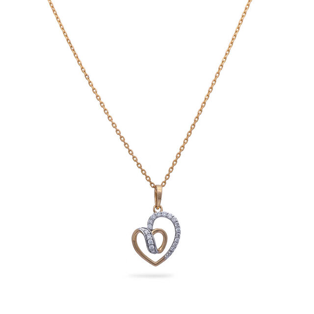 Tanishq Diamond Heart Pendant Necklace,,hi-res 