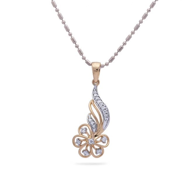 Tanishq Diamond Floral Elegance Pendant 