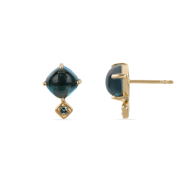 Azure Dream 14KT London Topaz Stud Earrings 4