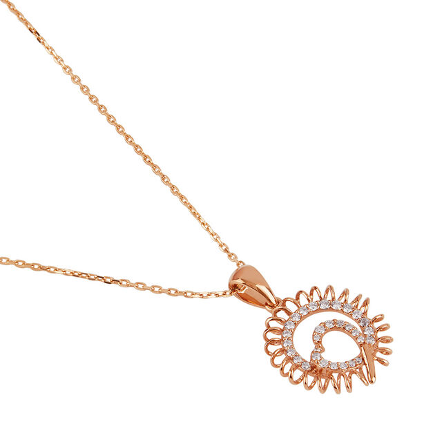 Tanishq 14KT Diamond Pendant with Chain for Women 4