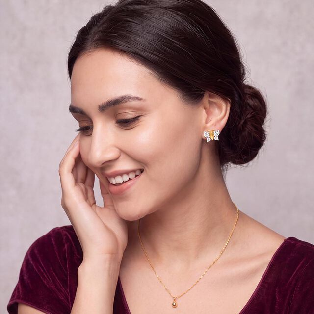 Tanishq 14KT Diamond Earrings for Women 3
