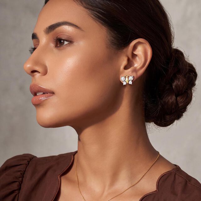 Tanishq 14KT Diamond Earrings for Women 2