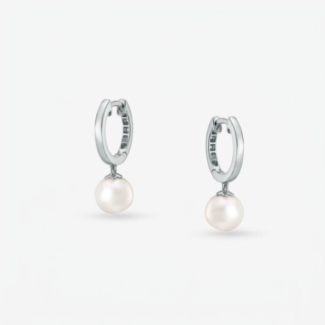 Luster Pearl Hoop Earrings 