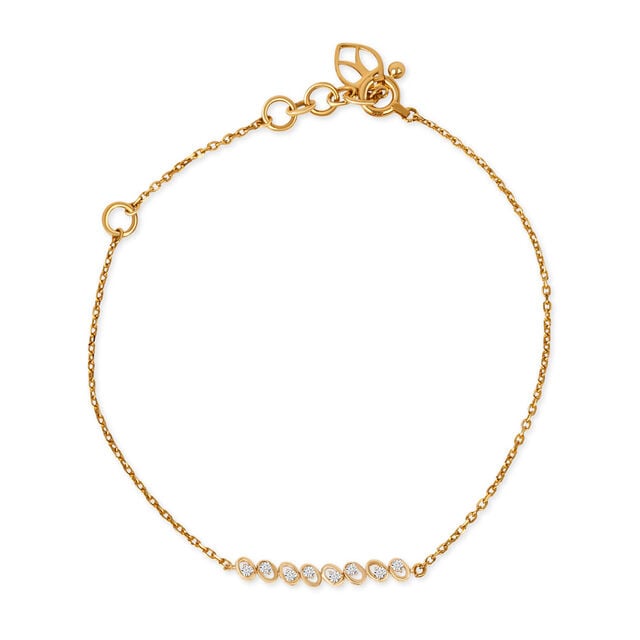 Tanishq 14KT Golden Leaf Trail Bracelet for Women 2