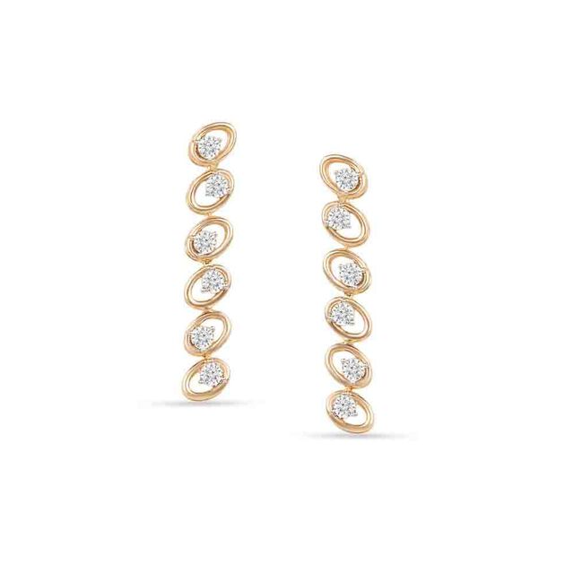 Tanishq Interlocking Oval Drop Earrings for Women 