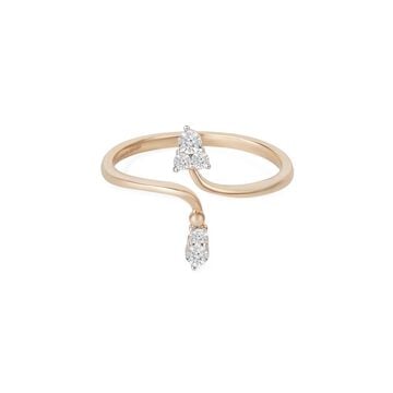 Tanishq 14KT Fluid Wave Bypass Ring for Women