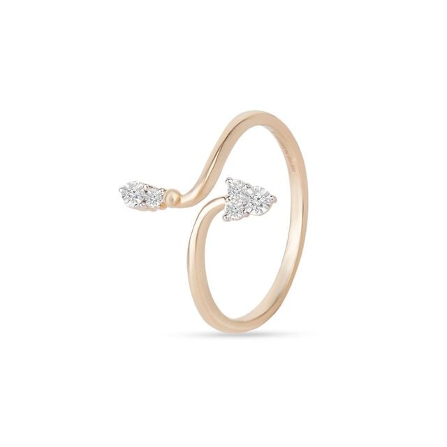 Tanishq 14KT Fluid Wave Bypass Ring for Women 2