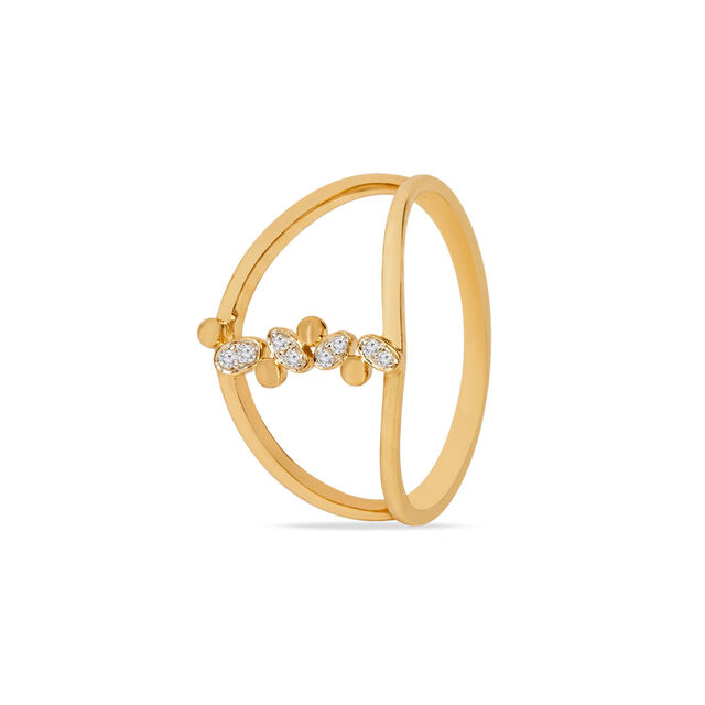 Tanishq 14KT Vertical Pillar Split Band Ring for Women 2