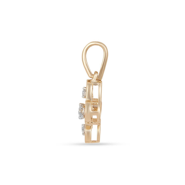 Tanishq 14KT Clover Crest Diamond Pendant for Women 2