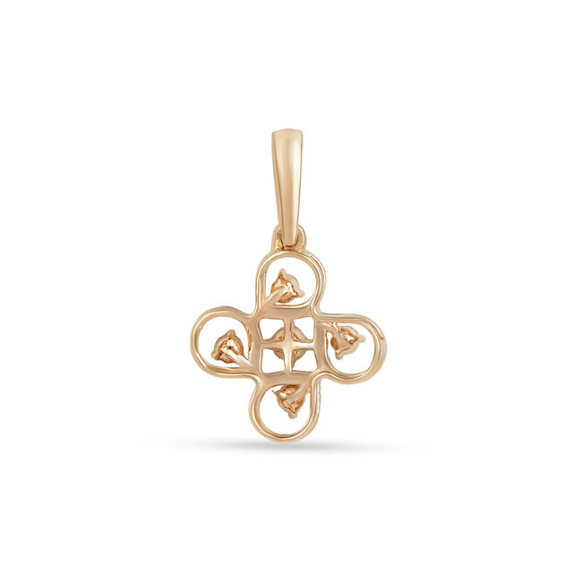 Tanishq 14KT Clover Crest Diamond Pendant for Women 3