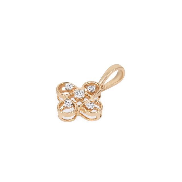 Tanishq 14KT Clover Crest Diamond Pendant for Women 4