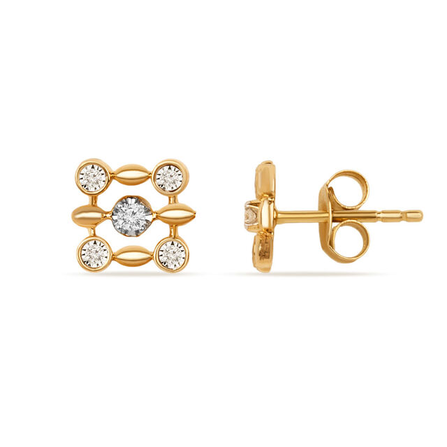 Tanishq Quadrant Lattice Stud Earrings for Women 3