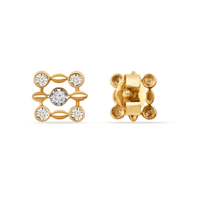 Tanishq Quadrant Lattice Stud Earrings for Women 4