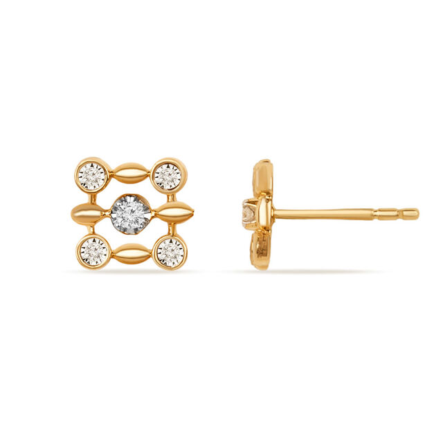 Tanishq Quadrant Lattice Stud Earrings for Women 5