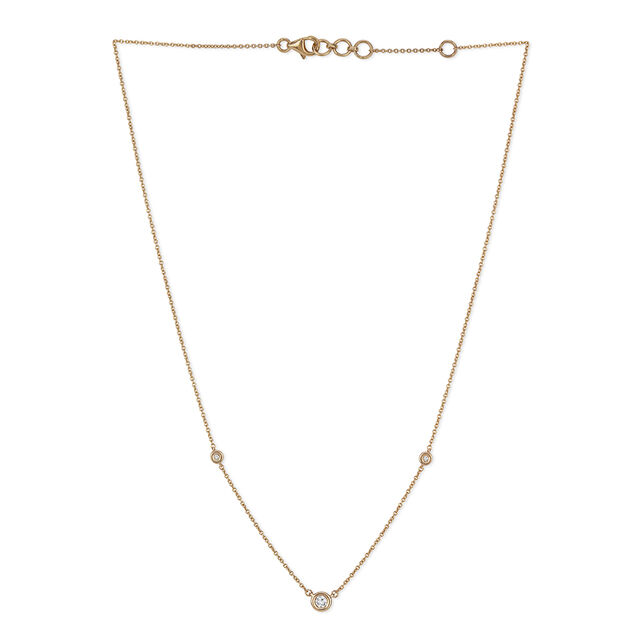 Triple-Floral Diamond Cascade Necklace 